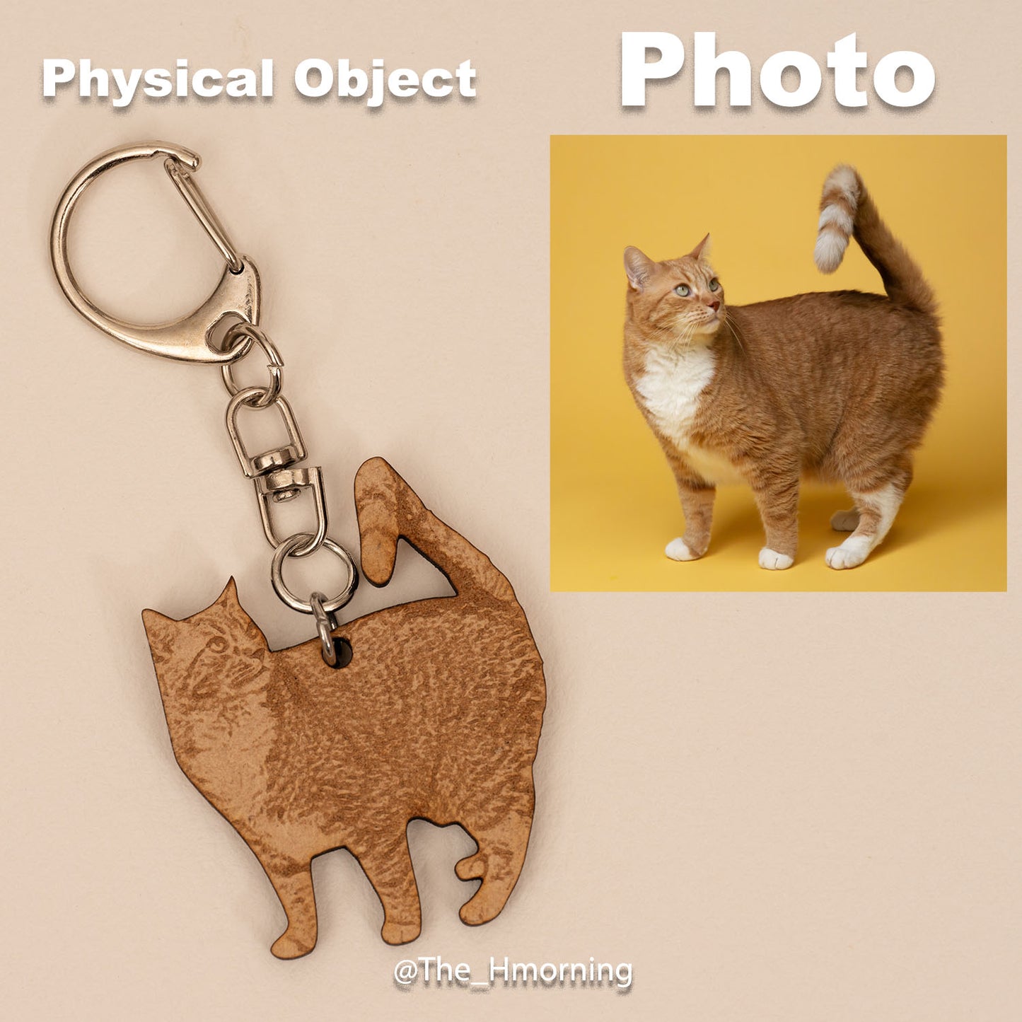 Personalised Laser Engraving Wooden Keychain