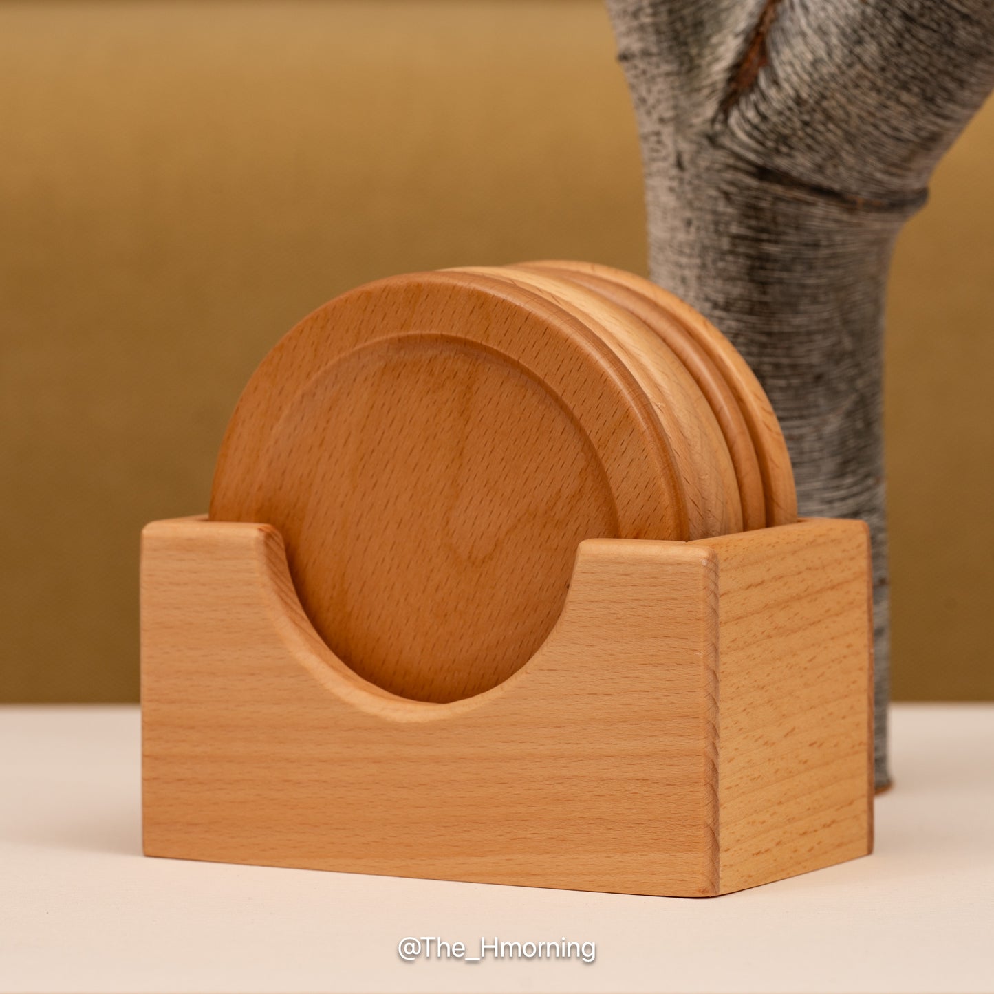 Customised Pattern Laser Engraving Wooden Coaster Set